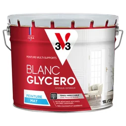 Peinture Multisupport V33 Glycéro Blanc Mat, 10 L