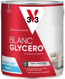 Peinture Multisupport V33 Glycéro Blanc Mat, 2.5 L