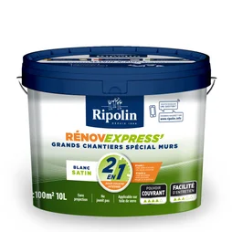 Peinture Mur, Plafond Et Boiserie Ripolin Renov Express Blanc Satiné, 10 L