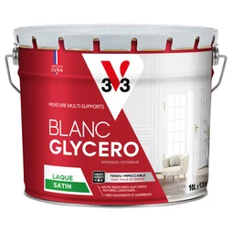 Peinture Multisupport V33 Glycéro Blanc Satiné, 10 L