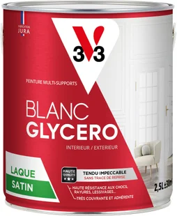 Peinture Multisupport V33 Glycéro Blanc Satiné, 2.5 L