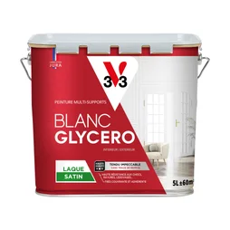 Peinture Multisupport V33 Glycéro Blanc Satiné, 5 L