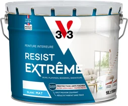 Peinture Mur, Plafond Et Boiserie V33 Résist' Extrême® Blanc Mat, 10 L