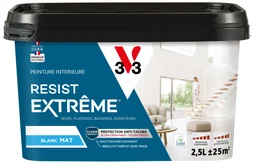Peinture Mur, Plafond Et Boiserie V33 Résist' Extrême® Blanc Mat, 2.5 L