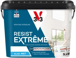 Peinture Mur, Plafond Et Boiserie V33 Résist' Extrême® Blanc Mat, 5 L