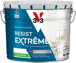 Peinture Mur, Plafond Et Boiserie V33 Résist' Extrême® Blanc Satiné, 10 L