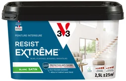 Peinture Mur, Plafond Et Boiserie V33 Résist' Extrême® Blanc Satiné, 2.5 L