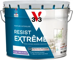 Peinture Mur, Plafond Et Boiserie V33 Résist' Extrême® Blanc Velours, 10 L