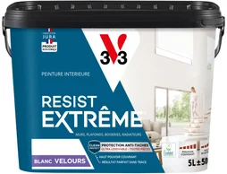 Peinture Mur, Plafond Et Boiserie V33 Résist' Extrême® Blanc Velours, 5 L