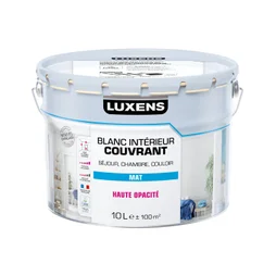 Peinture mur, plafond et boiserie couvrante, LUXENS, 10 L blanc mat