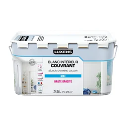 Peinture mur, plafond et boiserie couvrante, LUXENS, 2.5 L blanc mat