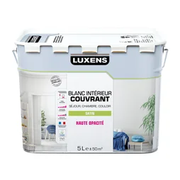 Peinture mur, plafond et boiserie couvrante, LUXENS, 5 L blanc satiné