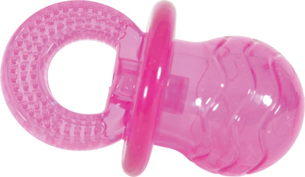 Jouet chien tpr tetine pop 10cm framboise