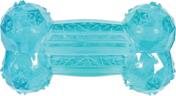 Jouet chien tpr os pop 12cm turquoise