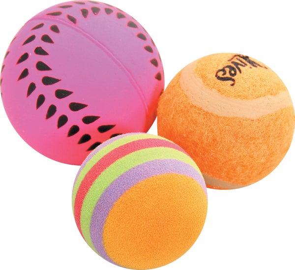 Jouet Chat 3 Balles Melees 4Cm