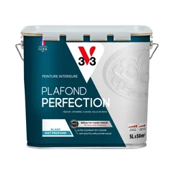 Peinture Plafond V33 Plafond Perfection Blanc Mat, 5 L