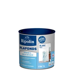 Peinture Plafond Ripolin Xpro3 Pièces Humides Blanc Mat, 1 L