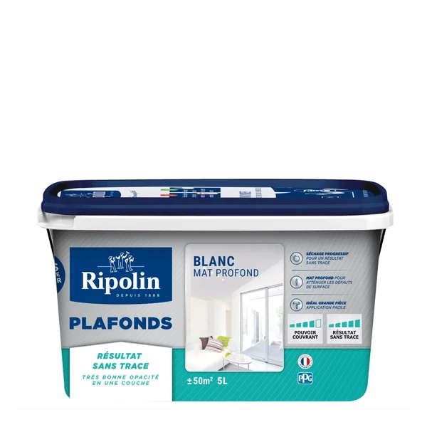 Peinture Plafond Ripolin Xpro3 Blanc Mat, 5 L