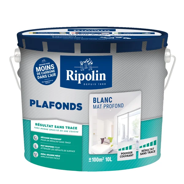 Peinture Plafond Ripolin Xpro3 Blanc Mat, 10 L