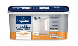 Peinture Mur Et Plafond Ripolin Spécial Dégât Des Eaux Blanc Mat, 2.5 L