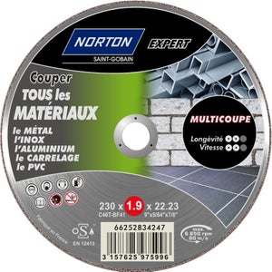 Disque Multi-Coupes Pour Multimatière Norton, Diam.230 Mm