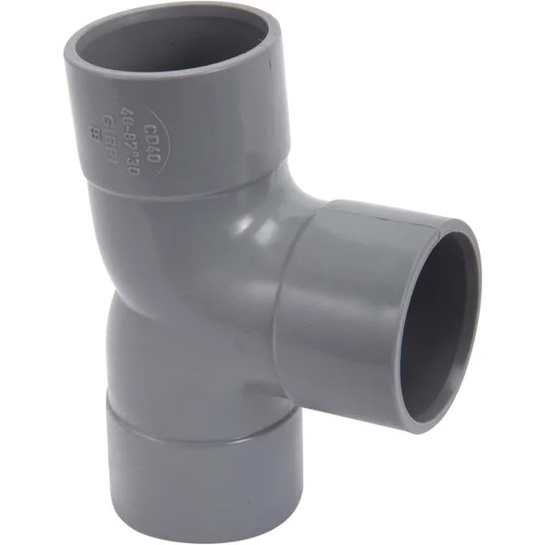 Coude 87°30 Double En Pvc À Coller, Femelle / Femelle, D.40