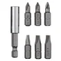 Lot De 6 Embouts De Vissage 25 Mm Pz1/Ph1/Sl5/Sl7+ Porte-Embout