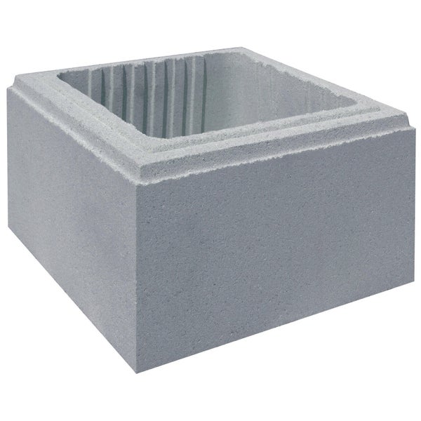 Elément De Pilier Classique Unisliss Lisse Gris,  H.16.7 X L.30 X P.30 Cm