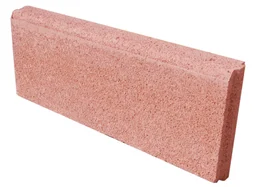 Bordure Droite Avec Emboîtement Béton Rouge, H.20 X L.50 Cm