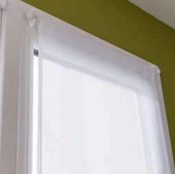 Paire De Vitrages Tamisant, Leo Blanc L.60 X H.90 Cm