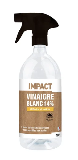Vinaigre blanc ménager liquide 14°, IMPACT, 1 L