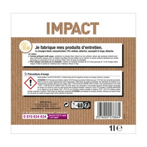 Vinaigre blanc ménager liquide 14°, IMPACT, 1 L