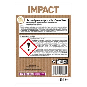 Vinaigre blanc ménager liquide multisurface IMPACT 14% 5L