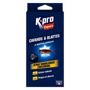 Lot de 4 boîtes appâts sur grain,  cafard blatte,  KPRO Expert