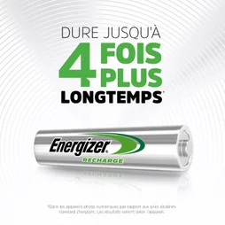 Lot de 4 piles rechargeable AAA Power Plus, ENERGIZER, 700 mAh