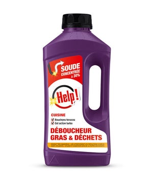 Déboucheur évier Turbo gras et déchets HELP, 1L