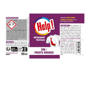 Détachant Textile Help Vin Et Fruits Rouges 0.05 L