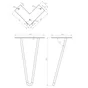 Pied Table Basse Design Cime Fixe Acier Époxy Noir