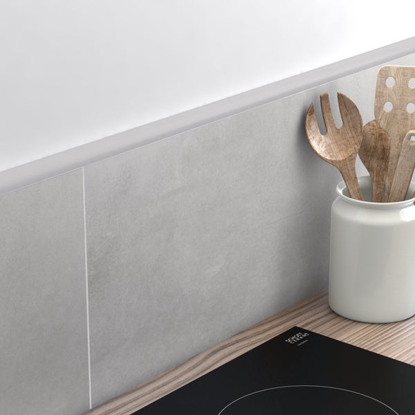 Quart-De-Rond Mur Gris Clair Mat Pvc L.250 Cm X Ep.10 Mm