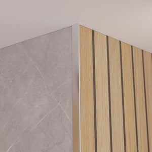 Equerre De Finition Carrelage Mur Et Sol Gris Brillant Aluminium L.250Cmxep.10Mm