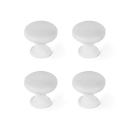 Boutons de meuble ronds, zamak blanc verni, Diam.25 mm X4