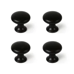 Boutons de meuble ronds, zamak noir verni, Diam.25 mm X4