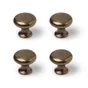 Boutons de meuble ronds, zamak vieil or laitonné, Diam.25 mm X4