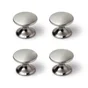 Lot De 4 Boutons De Meuble Rond Zamak Brossé H.27 X L.33 X P.33 Mm