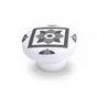 Lot De 4 Boutons De Meuble Carreau De Ciment Gris Foncé Bois H.22 X L.39 X P.39