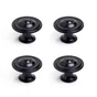 Boutons de meuble ronds, zamak noir verni, Diam.35 mm X4