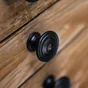 Boutons de meuble ronds, zamak noir verni, Diam.35 mm X4