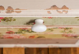 Boutons de meuble ronds, porcelaine blanc, Diam.35 mm X4