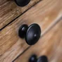 Boutons de meuble ronds, zamak noir verni, Diam.30 mm X4