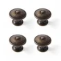 Lot De 4 Boutons De Meuble Rond Zamak Laitonné H.22 X L.30 X P.30 Mm